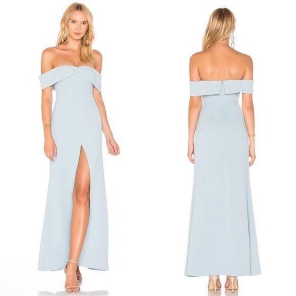 NEW Lovers + Friends Danica Strapless Gown Silver Blue Size Small - Picture 9 of 9
